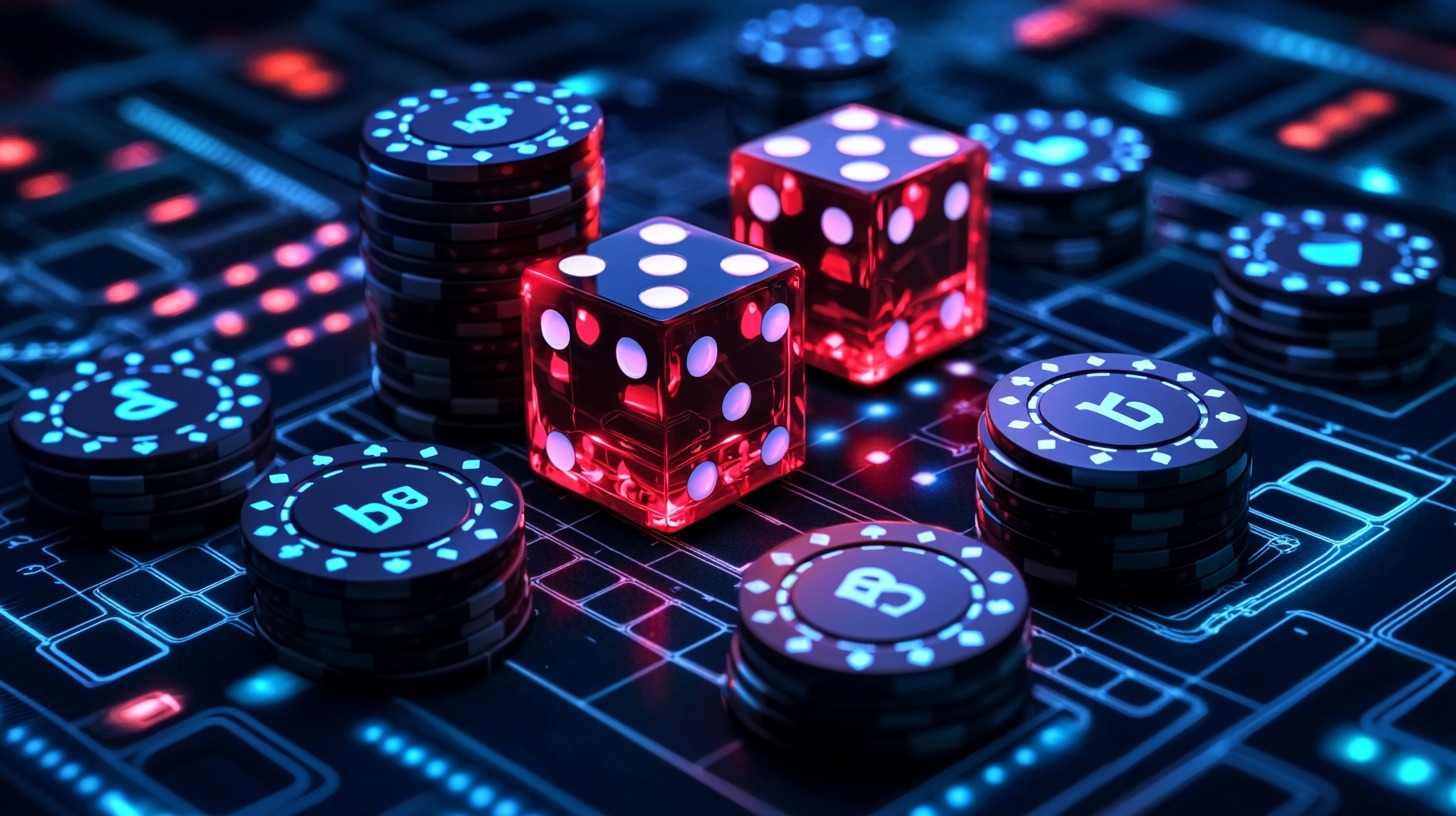Modern technologies (AI, blockchain, 5G) connected to casino games